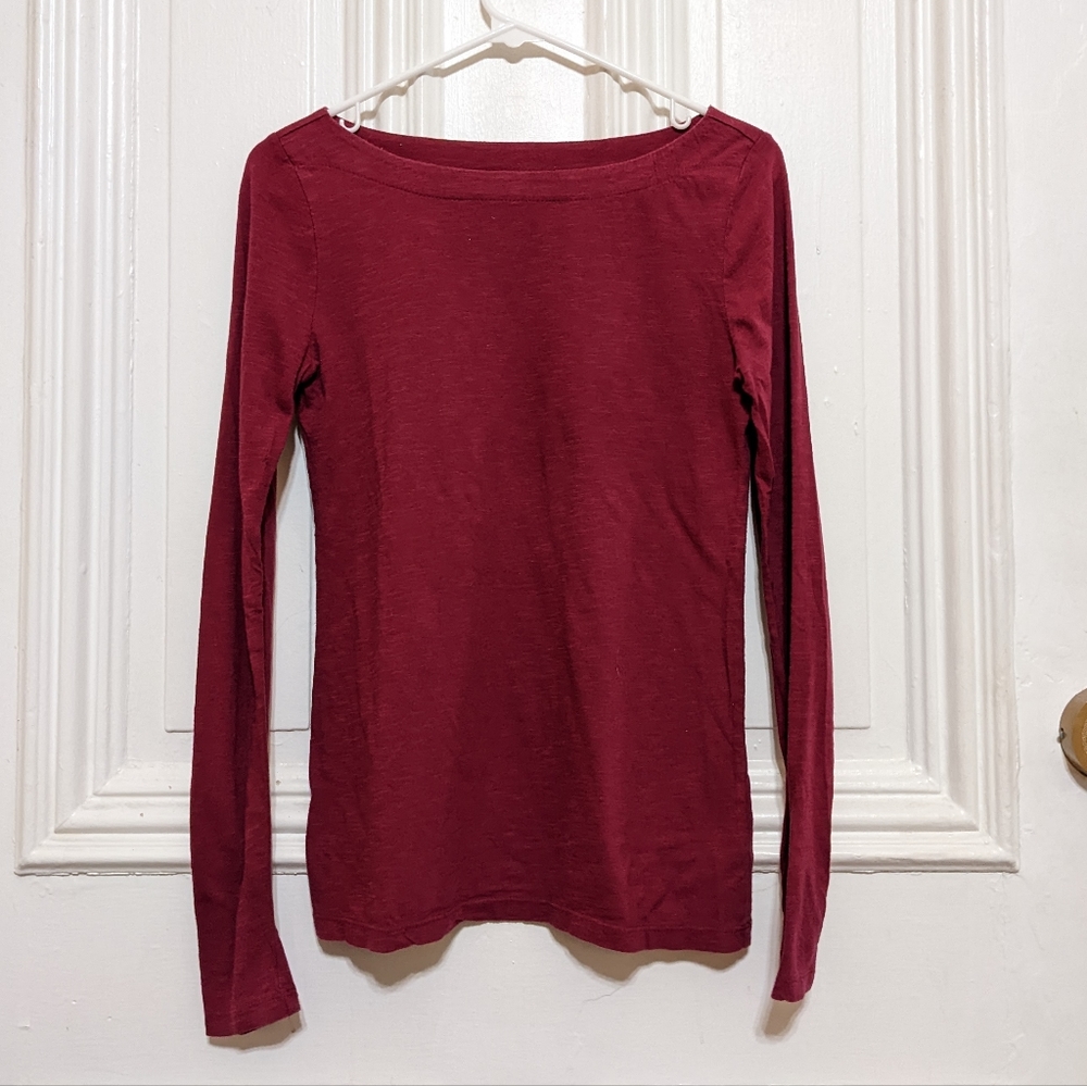 LOFT Basic Swoop Neck Long sleeve